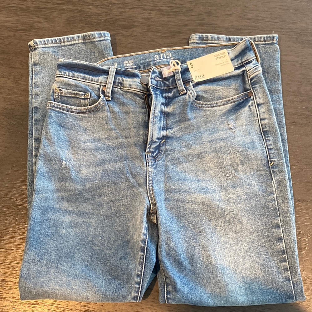 ana high rise straight jeans - new with tags